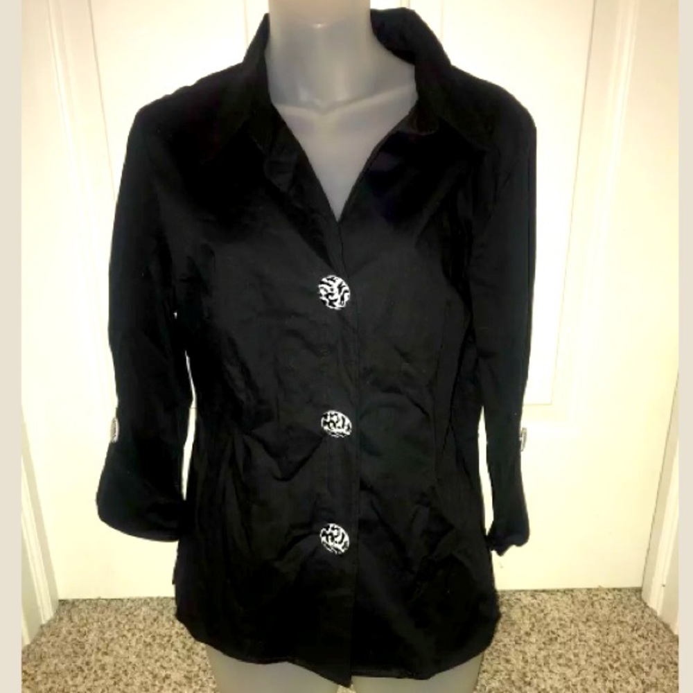 KATHERINE NEW YORK Sz M Black Top